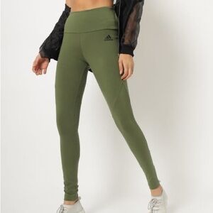 Adidas Olive Green High-Rise Training Leggings. Women’s Size XS